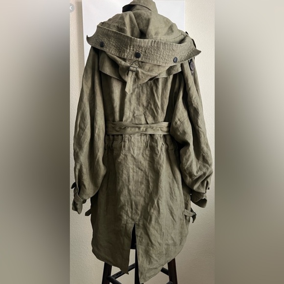 Burberry Prorsum Runway 2012 Cocoon Linen Belted Hooded Parka Jacket RARE - Picture 3 of 14